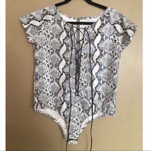 Faux Snakeskin Bodysuit